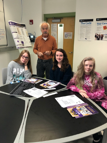 High School teachers visit a computer science department research lab (Fall 2019).